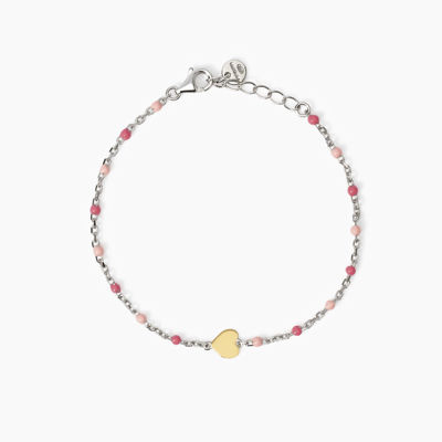 Immagine di Bracciale Bambina Multicolor Con Cuore Oro 9KT Gioielli Mabina | 534035