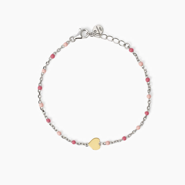 Immagine di Bracciale Bambina Multicolor Con Cuore Oro 9KT Gioielli Mabina | 534035