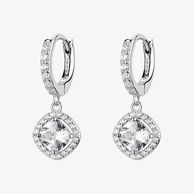 Immagine di Orecchini A Cerchio Con Pendente Zirconi Infinite White Gioielli Brosway Fancy | FIW161