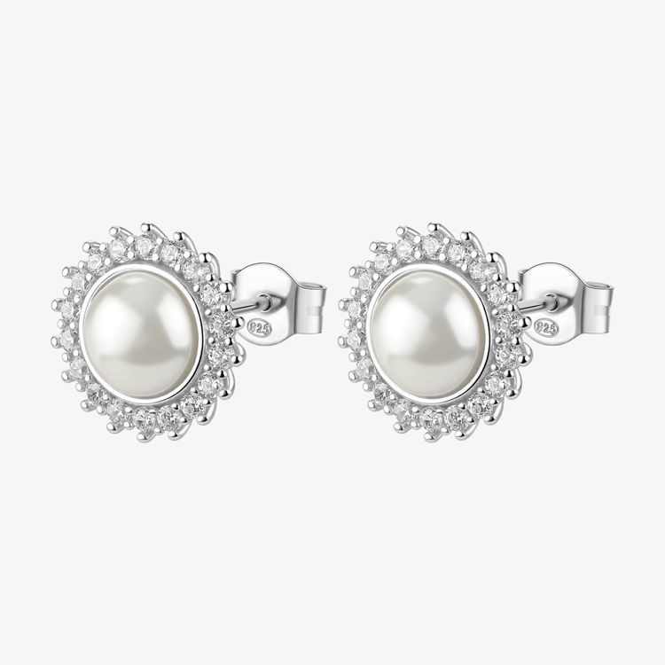 Immagine di Orecchini A Lobo Kate Con Perla E Zirconi Infinite White Gioielli Brosway Fancy | FIW146