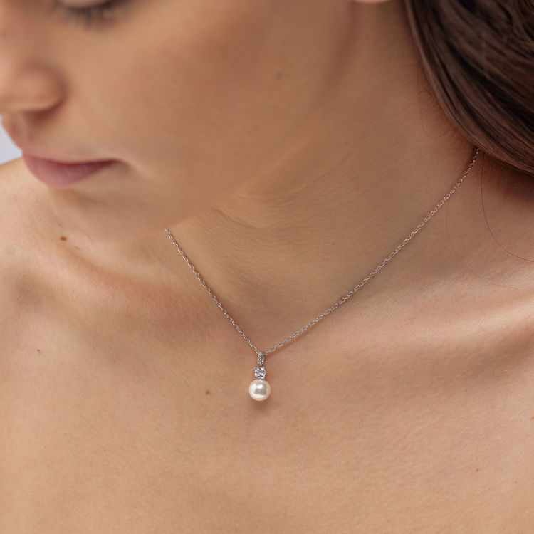 Immagine di Charm Con Perla E Zircone Infinite White Gioielli Brosway Fancy | FIW132
