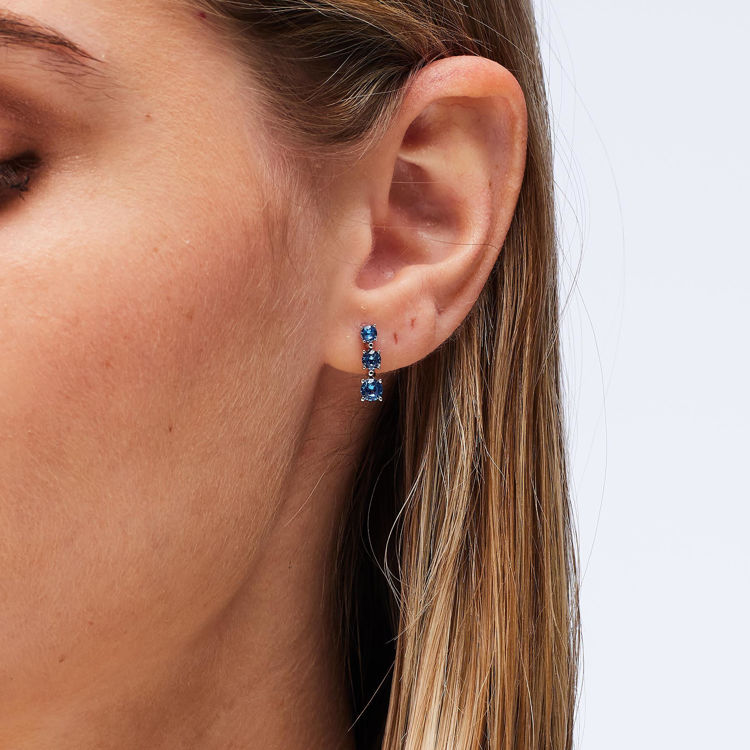 Immagine di Orecchini Pendenti Con Zirconi Freedom Blue Gioielli Brosway Fancy | FFB122