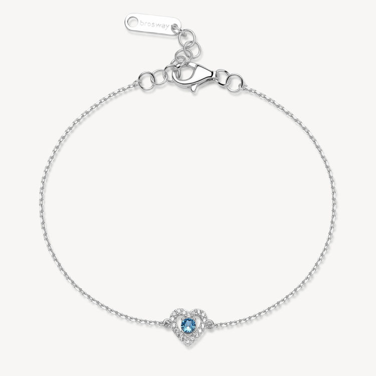 Immagine di Bracciale Cuore Zirconi Bianchi E Freedom Blue Gioielli Brosway Fancy | FFB116