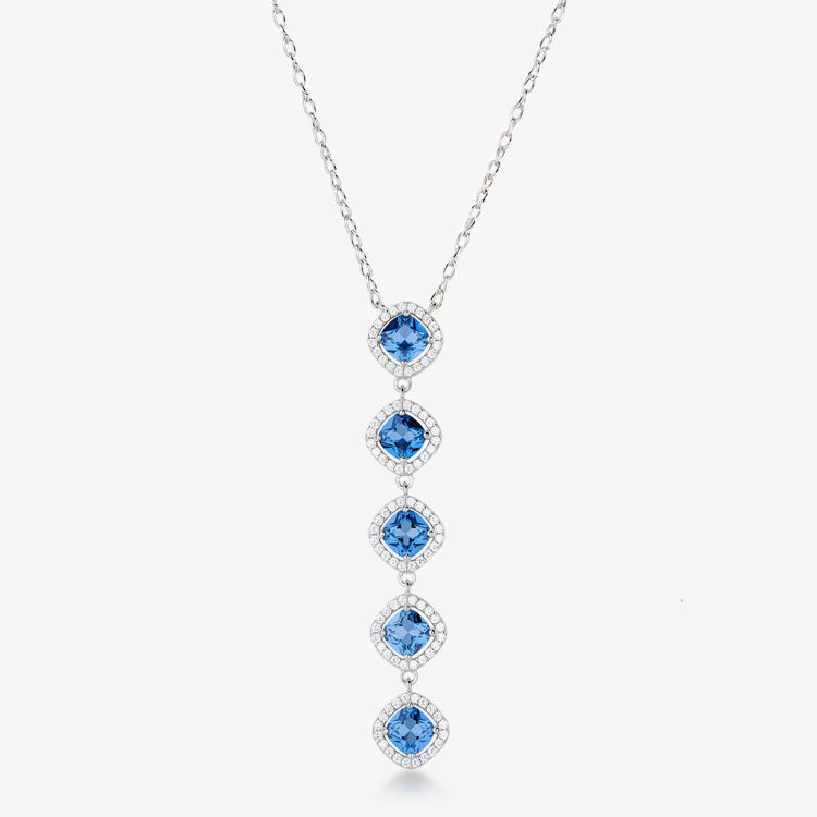 Immagine di Collana Con Pendente Zirconi Bianchi E Freedom Blue Gioielli Brosway Fancy | FFB126