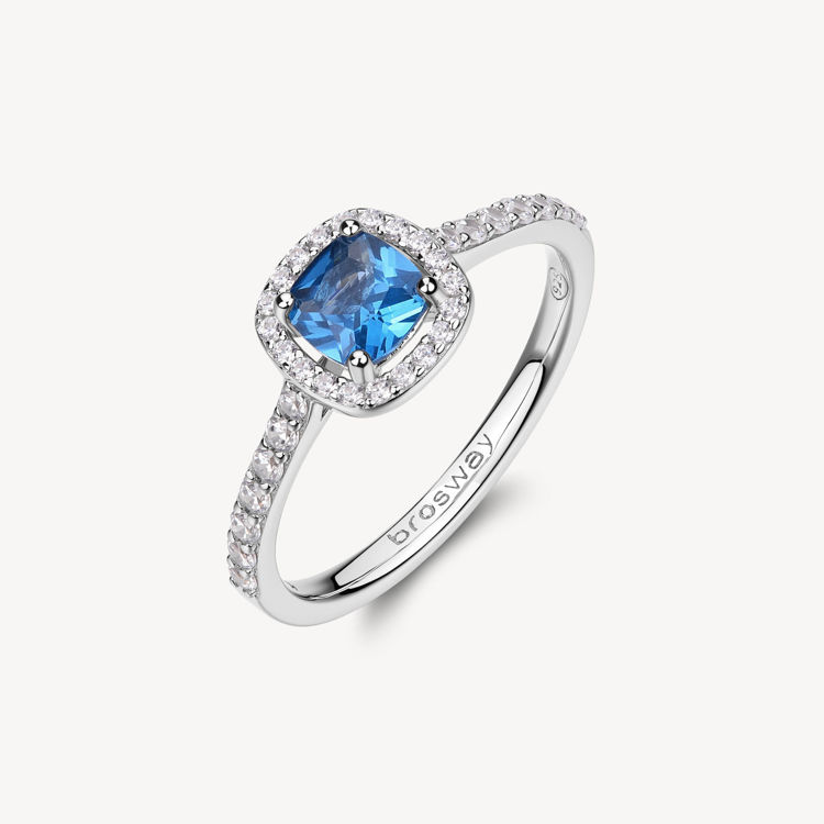 Immagine di Anello Con Zirconi Bianchi E Freedom Blue Gioielli Brosway Fancy | FFB129