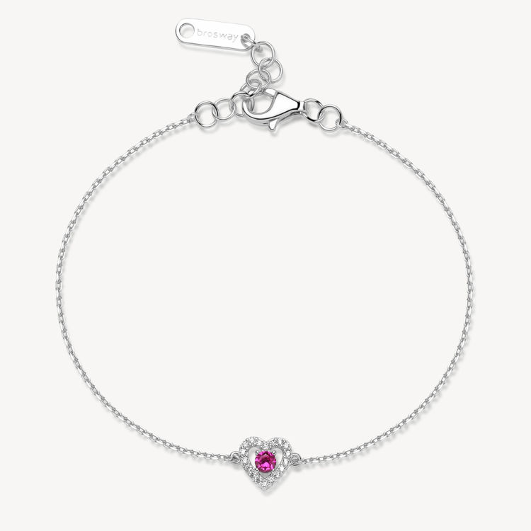 Immagine di Bracciale Cuore Con Zirconi Bianchi E Passion Ruby Gioielli Brosway Fancy | FPR129