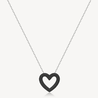 Immagine di Collana Con Galvanica Rutenia Pendente A Forma Di Cuore Mystery Black Gioielli Brosway Fancy | FMB126