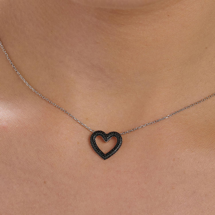 Immagine di Collana Con Galvanica Rutenia Pendente A Forma Di Cuore Mystery Black Gioielli Brosway Fancy | FMB126