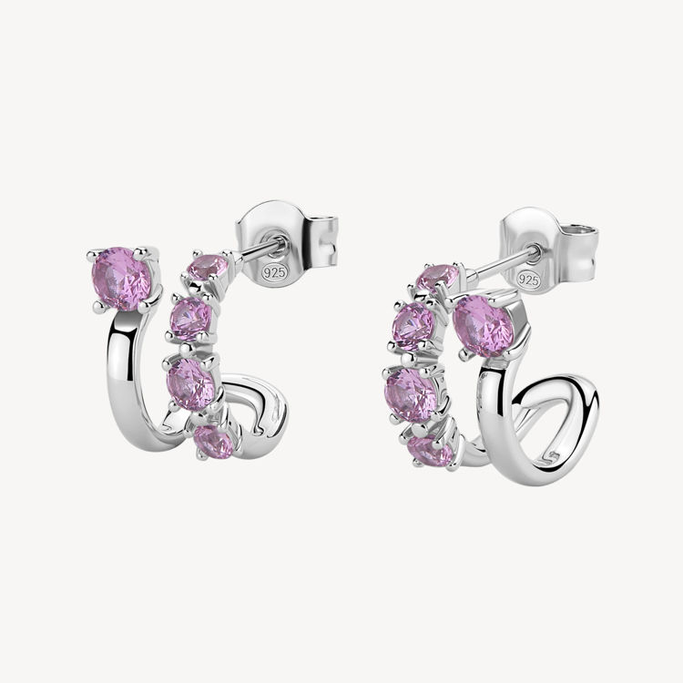 Immagine di Orecchini A Cerchio Con Zirconi Vibrant Pink Gioielli Brosway Fancy | FVP120