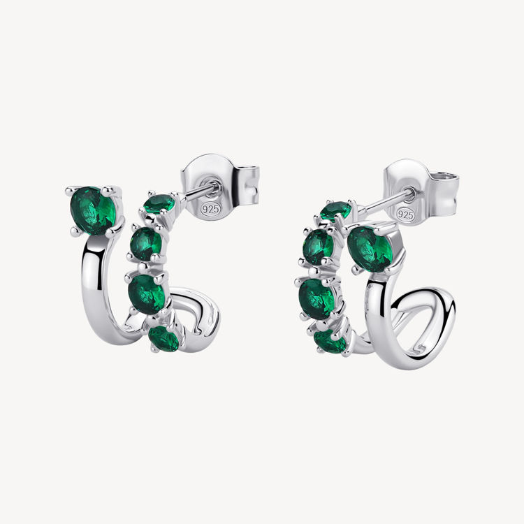 Immagine di Orecchino A Cerchio Life Green Gioielli Brosway Fancy | FLG134