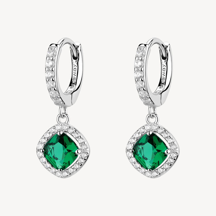 Immagine di Orecchini A Cerchio Con Pendente Life Green Gioielli Brosway Fancy | FLG142