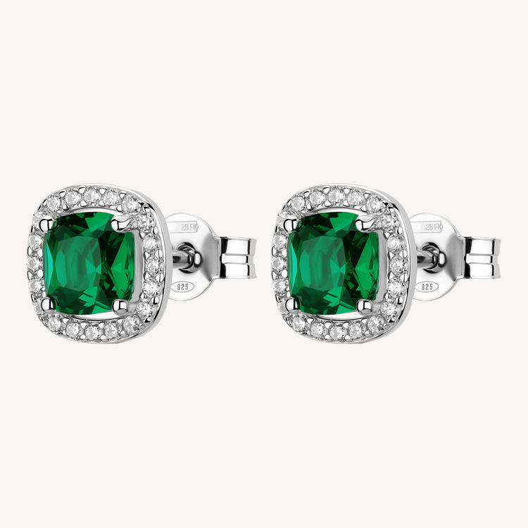 Immagine di Orecchini A Lobo Con Zirconi Bianchi E Life Green Gioielli Brosway Fancy | FLG141