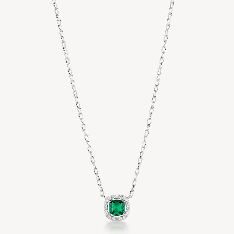 Immagine di Collana Con Pendente Zirconi Bianchi E Life Green Gioielli Brosway Fancy | FLG136