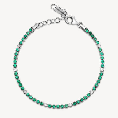 Immagine di Bracciale Tennis Con Zirconi Bianchi E Life Green Gioielli Brosway Fancy | FLG128