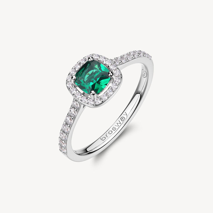 Immagine di Anello Con Zirconi Bianchi E Life Green Gioielli Brosway Fancy | FLG143