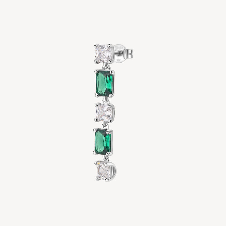 Immagine di Orecchino Pendente Con Zirconi Bianchi E Life Green Gioielli Brosway Fancy | FLG17