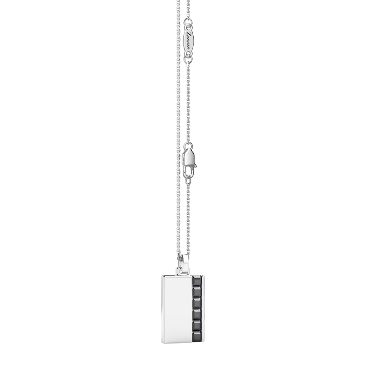 Immagine di Collana Uomo In Argento Con Pendente A Piastra E Pietre Naturali Nere Gioielli Zancan | ESC166-NE