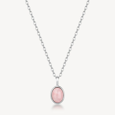 Immagine di Collana Essential Pendente Con Quarzo Rosa In Acciaio Brosway | BNL131