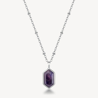 Immagine di Collana Essential Pendente Con Ametista In Acciaio Brosway | BNL127