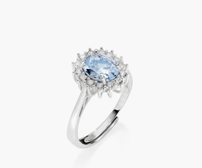 Immagine di Anello Adattabile Royal Lady Acquamarina Con Amen |  ANLDGBBAC2