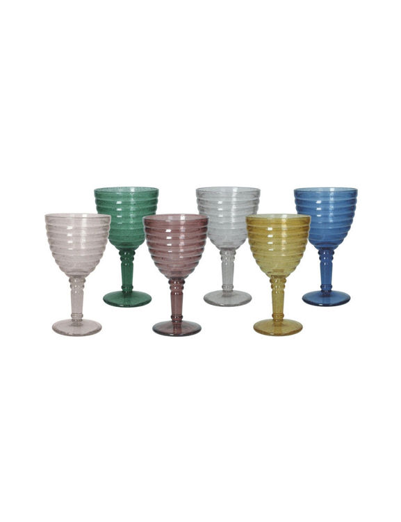 Immagine di Calice Nebula Colori Assortiti Set 6 Pezzi Vetro Brandani | 51634
