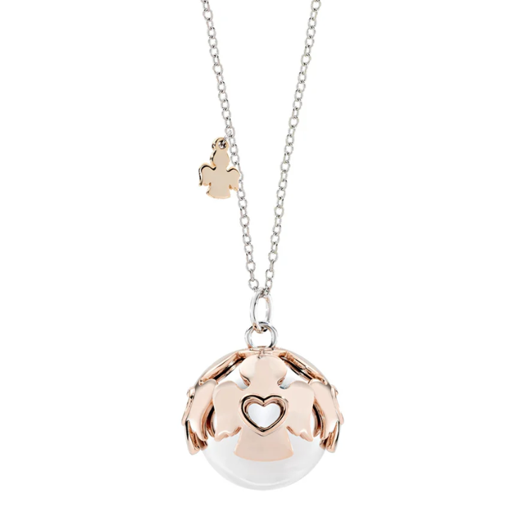 Immagine di Collana Chiama Angeli in Acciaio Rosé e Rodio Amen | OTCCABRB