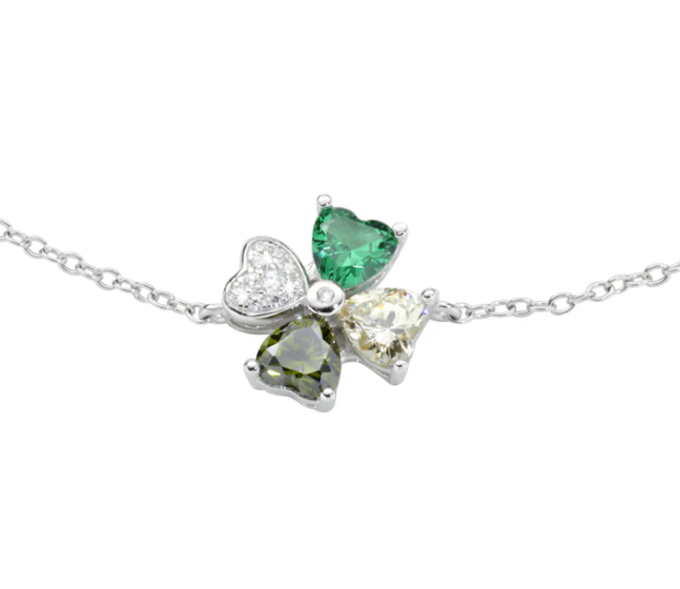 Immagine di Bracciale Quadricuore Verde Multicolor Amen | BRQUBMVE