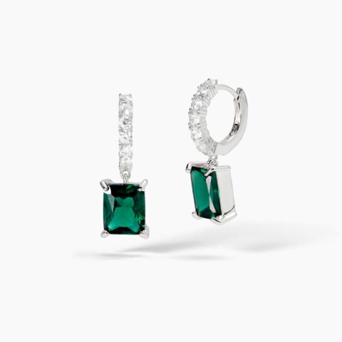 Orecchini A Cerchio Con Pendente Smeraldo Mabina | 563815