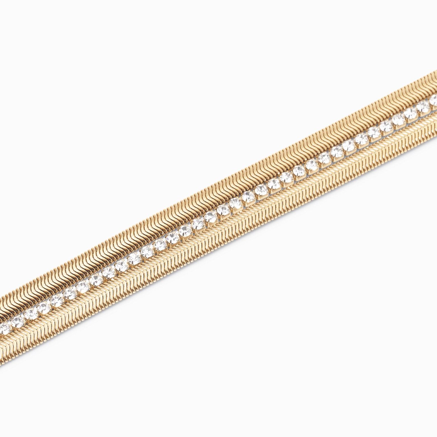 Bracciale Dorato Con Doppia Catena E Tennis Gioielli Kidult | 831013 - immagine 2