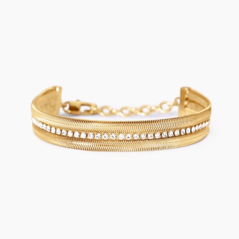 Bracciale Dorato Con Doppia Catena E Tennis Gioielli Kidult | 831013
