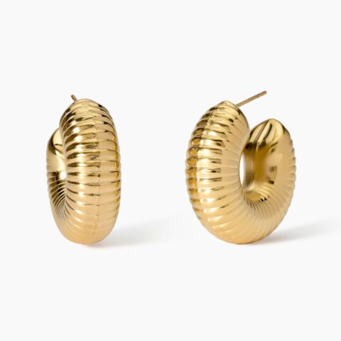 Orecchini A Cerchio Zigrinati Dorati Kidult | 861021
