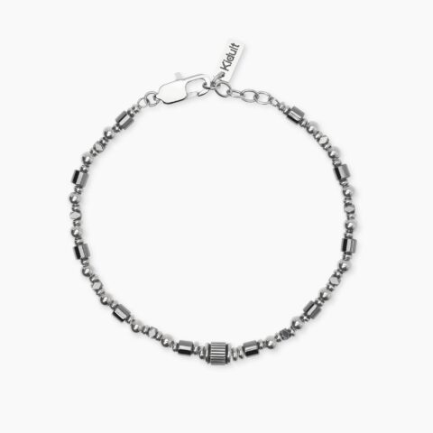 Bracciale Regolabile In Acciaio E Ematite Gioielli Kidult | 831129
