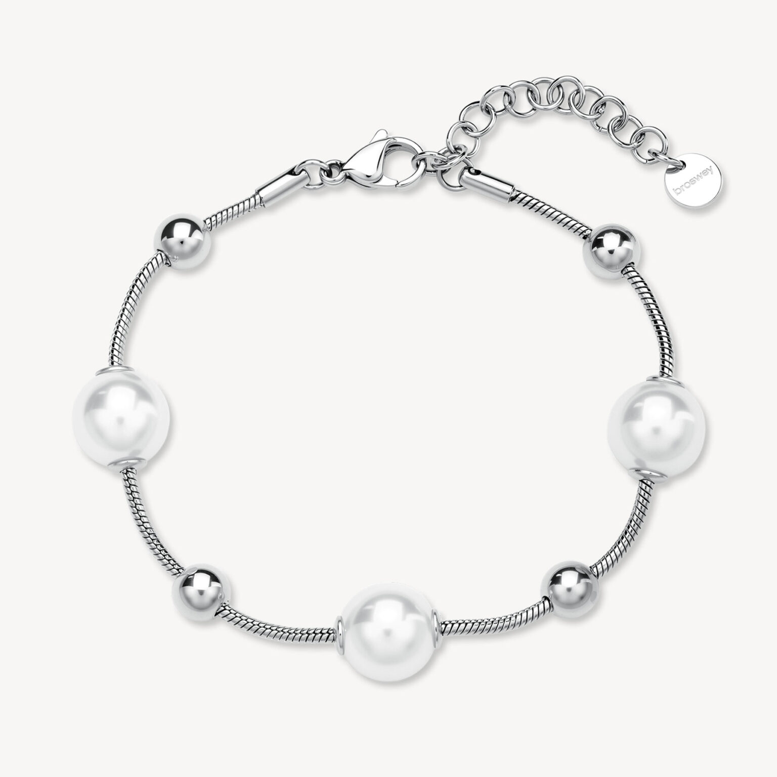 Bracciale In Acciaio Con Sfere E Perle Perfect Brosway | BPC56