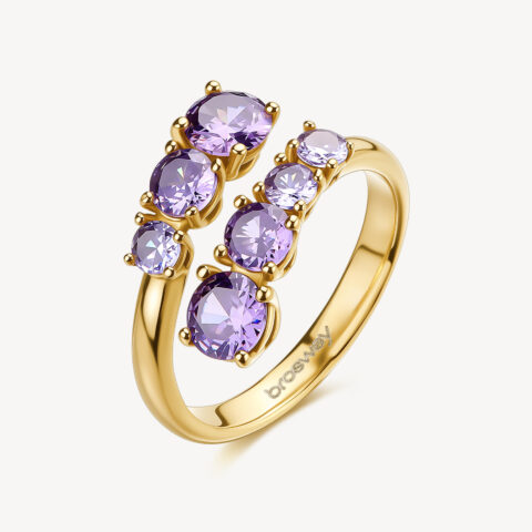 Anello Contrariè Con Zirconi Ametista Dreaming Gioielli Brosway | BIG36
