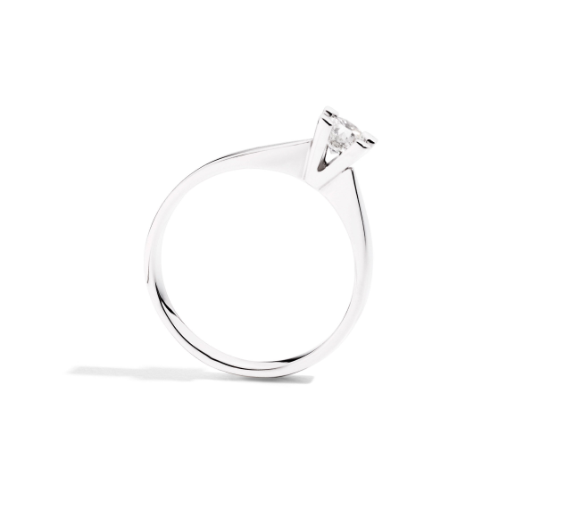 Anello Solitario In Oro Bianco E Diamanti Gioielli Recarlo Maria Teresa | R30SO265/023-14 - immagine 2