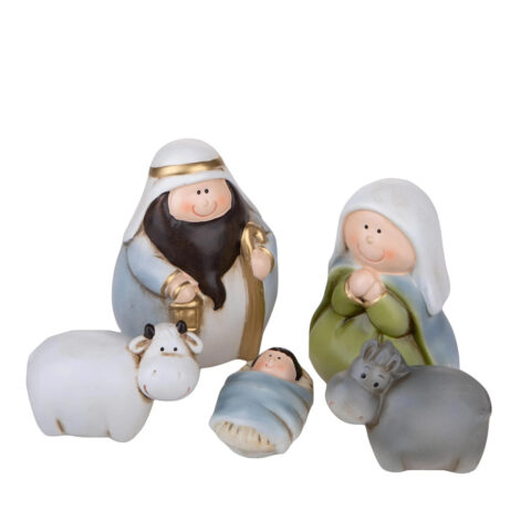 Natività Set 5 Pezzi Con Base Legno Brandani | 84381