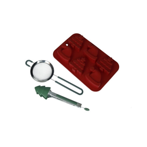 Stampo Biscotti Rosso In Silicone Con Pinza E Setaccio Brandani | 82050