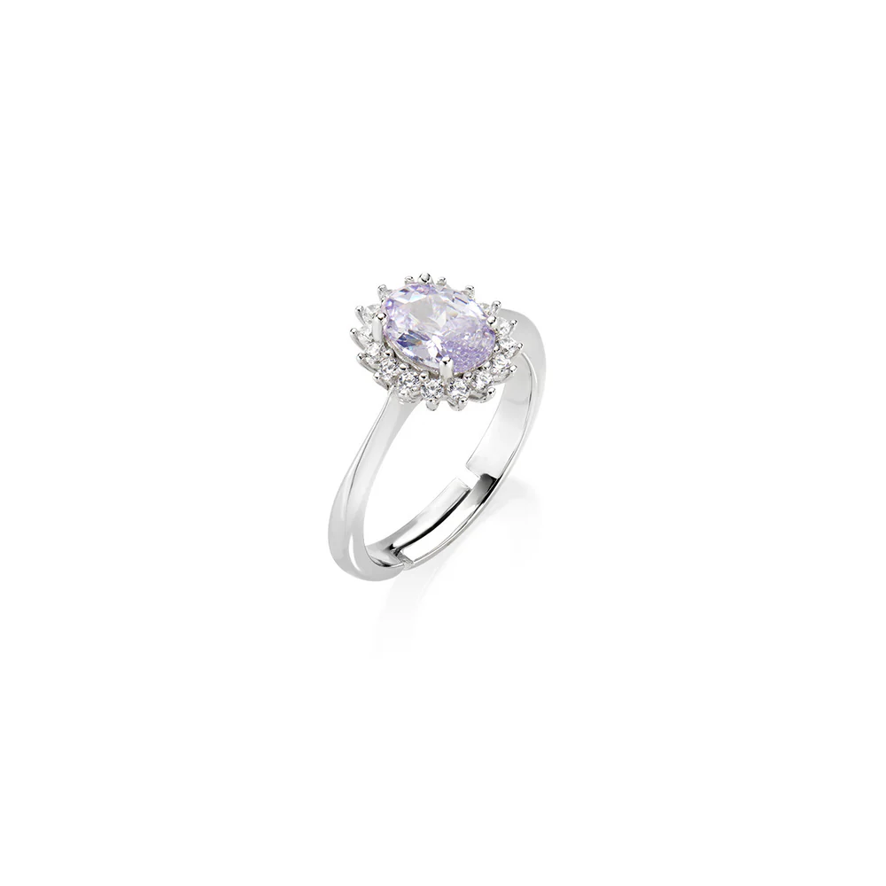 Anello Mini Royal Lady con Zircone Lillà Amen | ANLDPBBLA2