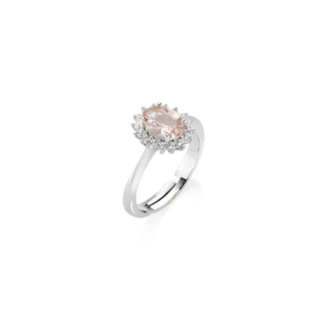 Anello Mini Royal Lady con Morganite Amen | ANLDPBBMO3
