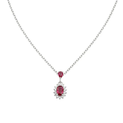 Collana Mini Royal Lady con Zircone Rosso Ciliegia Amen | CLLDPBBCI1