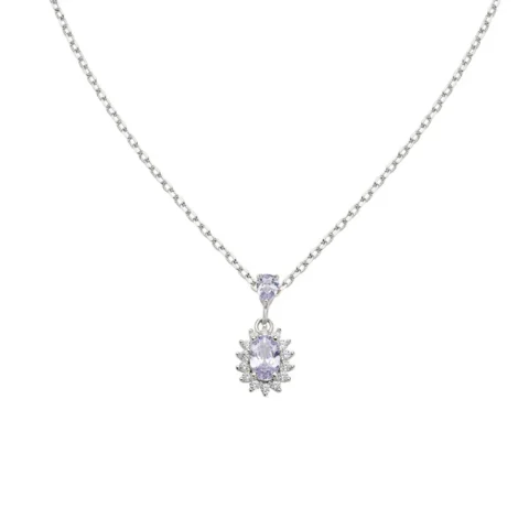 Collana Mini Royal Lady con Zircone Lillà Amen | CLLDPBBLA1