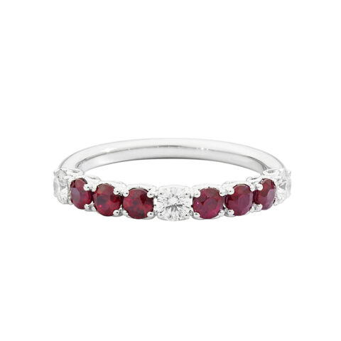 Veretta Oro Bianco Con Diamanti E Rubini Recarlo | R39MZ002/RX-15