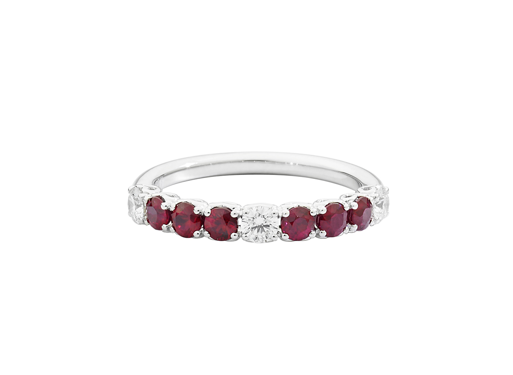 Veretta Oro Bianco Con Diamanti E Rubini Recarlo | R39MZ002/RX-15