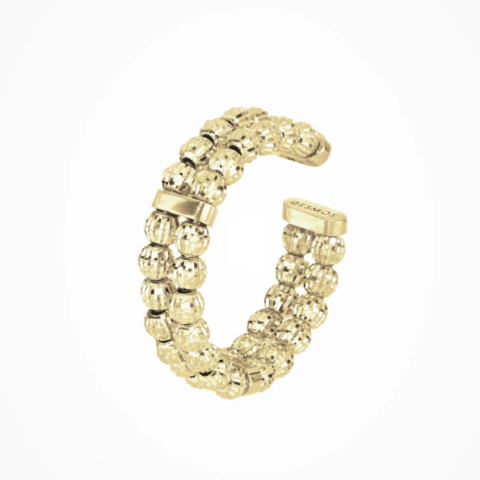 Anello A Palline Crystal Due File Placcato Oro Desmos | 00002126