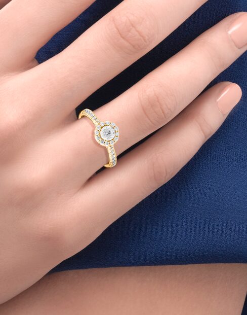 Solitario Halo In Oro Giallo E Diamanti Halo Recarlo | R01SC018/G040-14 - immagine 3