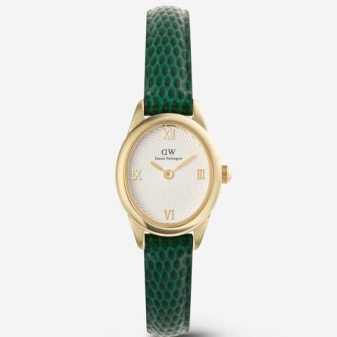Orologio Ophelia Mini Green Lizard White Guilloché Gold Daniel Wellington | DW00100892