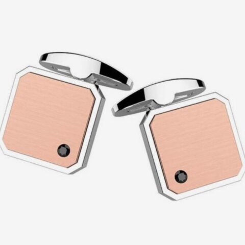 Gemelli Uomo In Acciaio E Zircone Nero Gioielli Zancan Hi-Teck | EHG064