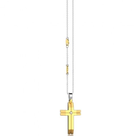 Collana Uomo In Oro Con Croce Zancan | EC868GB