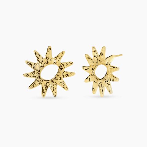 Orecchini Sole In Acciaio Dorato Martellato Kidult | 861126