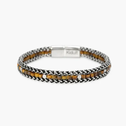 Bracciale In Acciaio E Occhio Di Tigre Kidult | 831192